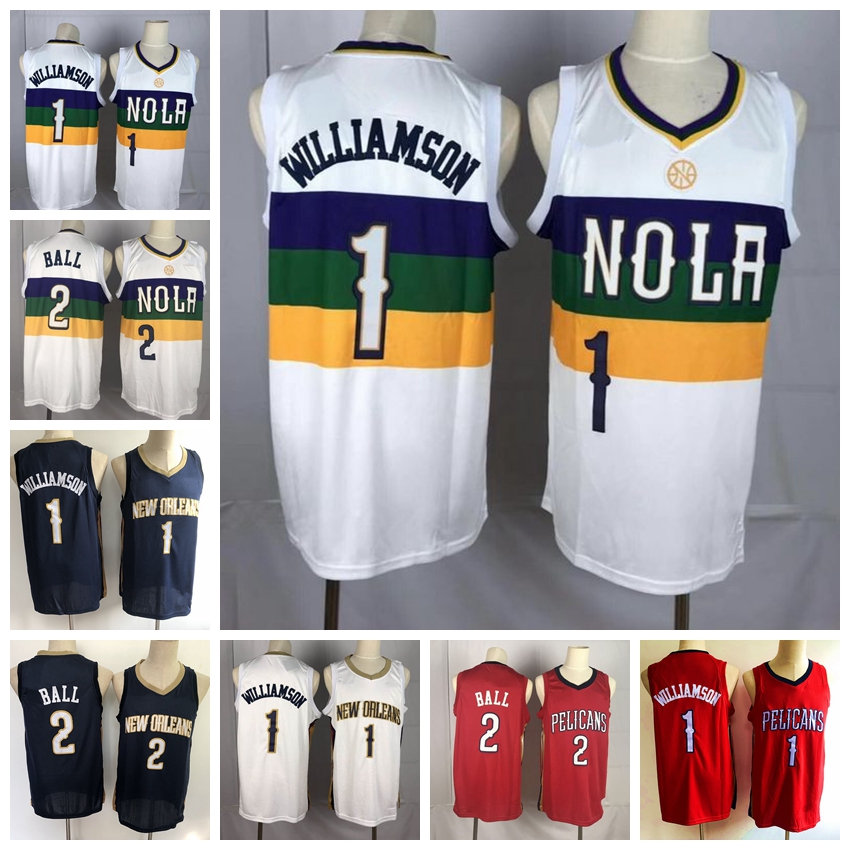 

NCAA Zion 1 Williamson Mens Basketball Jerseys Lonzo 2 Ball Anthony 23 Davis Retro High Quality College Basketball Jerseys Stitched, #2