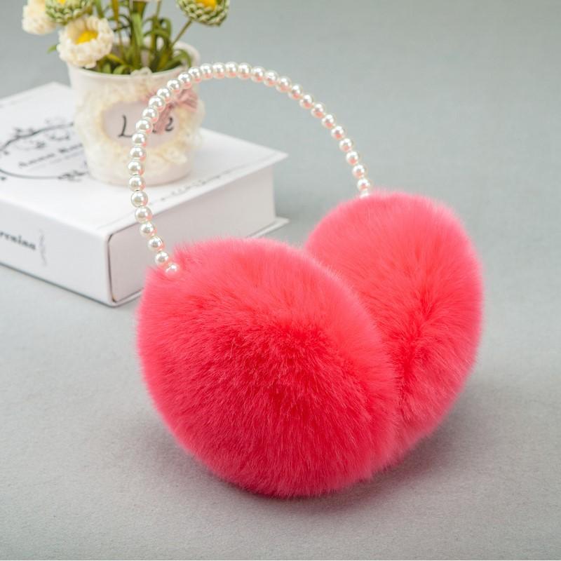 

Ladies Pearl Earmuffs Fashionable Wool-like Warm Elegant Lovely Accessories Soft High Quality Temperament Autumn Winter Earmuffs, White