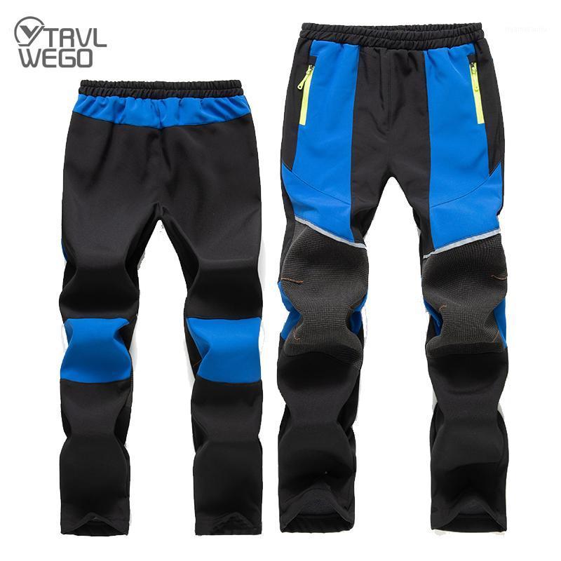 

TRVLWEGO Kid's Winter Polar Fleece Soft Shell Hiking Pants Outdoor Waterproof Camping Ski Thick Trousers Warm QW0011, Black