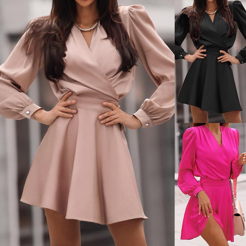 

hot style dress vogue of new fund of 2020 autumn winters show thin waist dress woman, Champagne