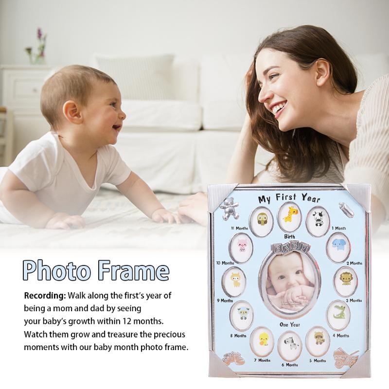 

Desktop Growth Bedside Keepsake Recording Home Decor Photo Frame Memory Baby Newborn My First Year 13 Slots Birthday Gift