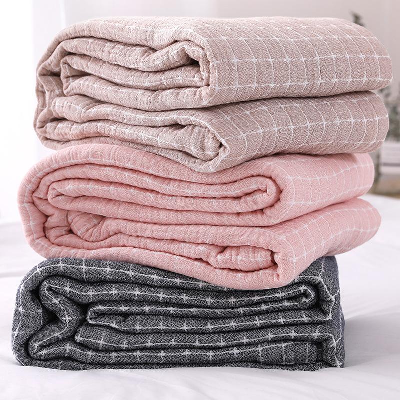 

46Cotton towel quilt soft durable air conditioner quilt cotton gauze adult nap throw blanket and knitted sofa towel