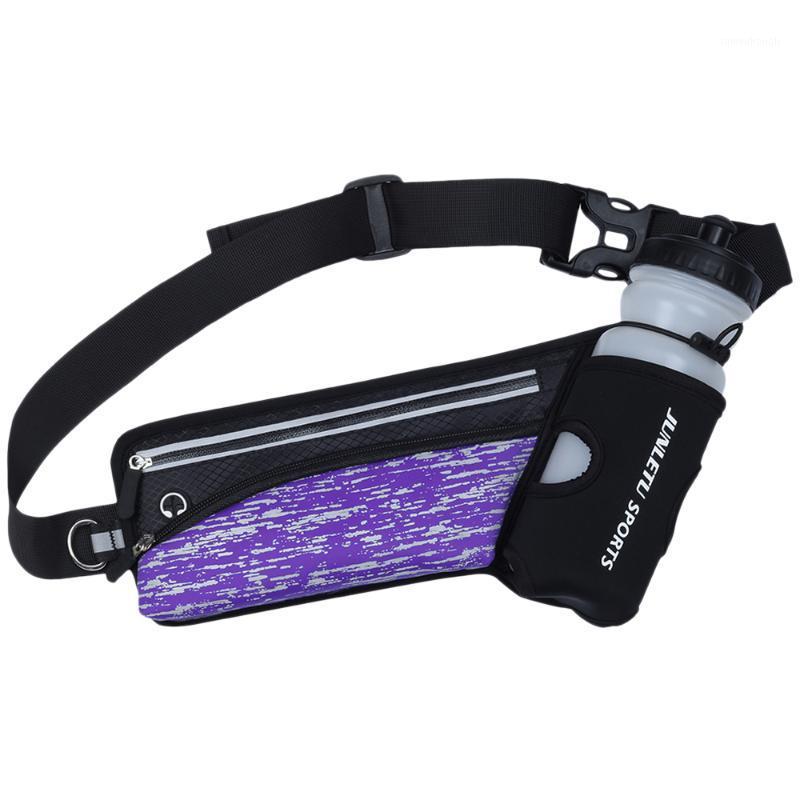 

Outdoor Reflective Running Belt Bag Hydration Waist Sport Bag Pack With Water Bottle Holder Cycling Waist Fanny Pouch1, Purple