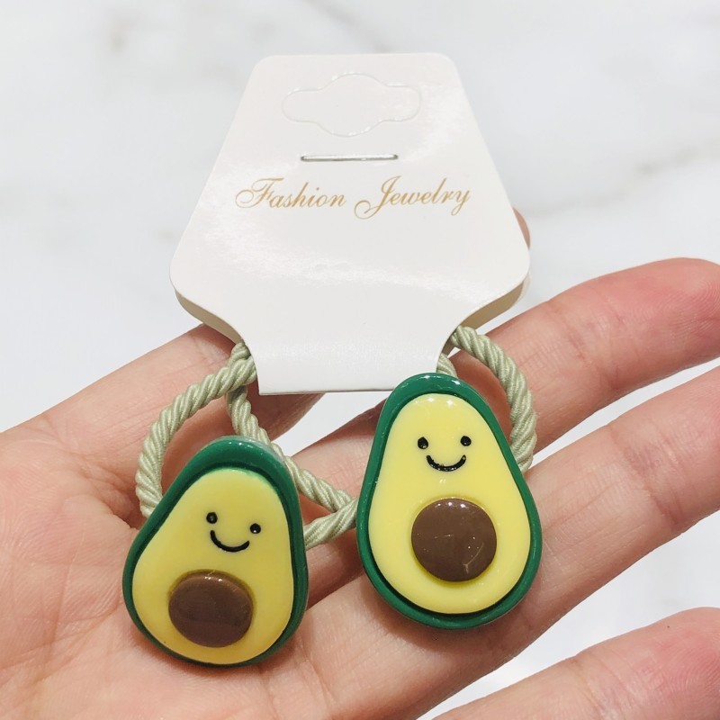 

2pcs Avocado Accessories Children Rubber Scrunchies Elastic Bands Girls Headband Decorations Ties Gum for Hair