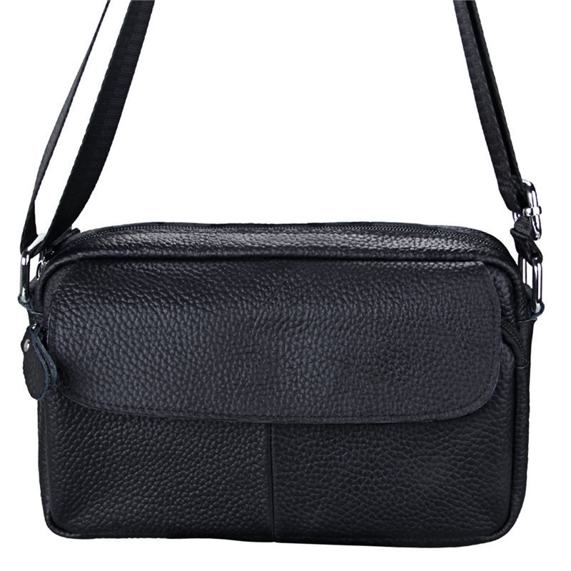 

2020 Shoulder Genuine Leather Little Messenger Man Bags Crossbody Travel Bag New Fashion Men's Fashionable Aleta Oilq, 6005black