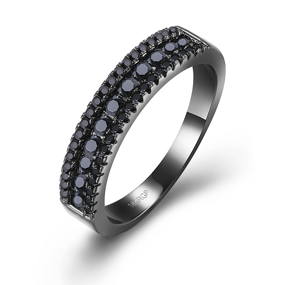 

Round gypsophila women's ring Simple double row diamond jewelry new product accessories engagement wedding anniversary ring