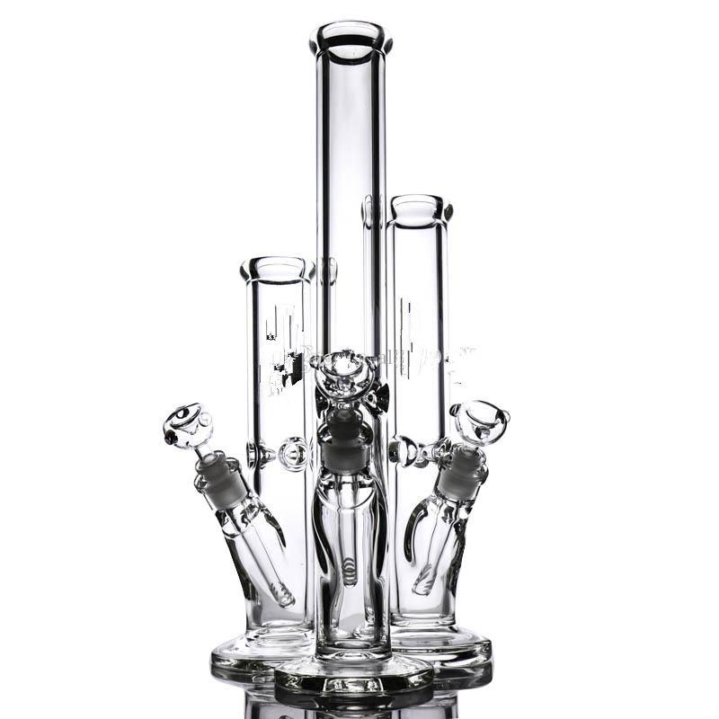 

9mm Thick Glass Water Bongs Straight 10 12 inches With elephant Joint Super Heavy water pipe bongs big bong straight tube bong