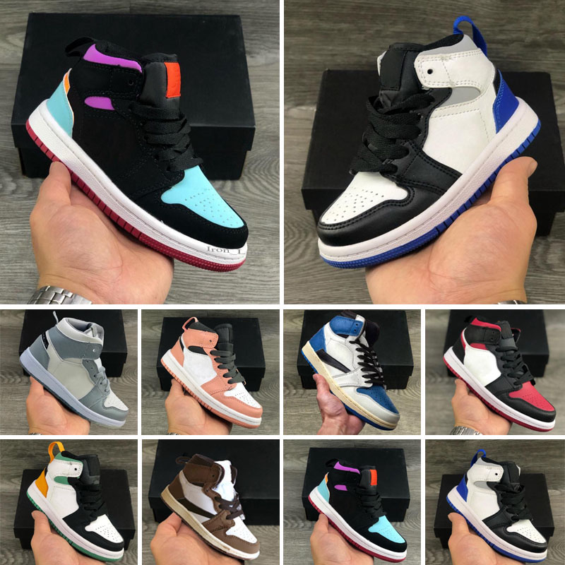 

2022 1s Mens Basketball Shoes Bordeaux Heritage Bred Patent Hyper Royal University Blue Lucky Green Men Sports Women Sneakers Trainers Size 28-35, Standard size