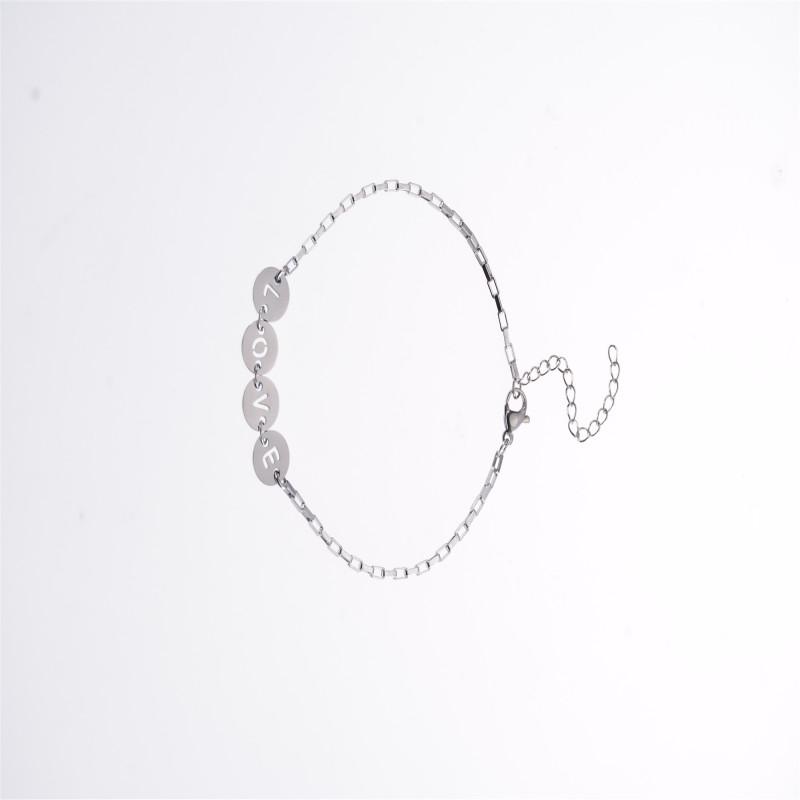 

2020 New Shiny Disc Alphabet Letter Bracelets Fashionable Rose Gold Ladies Customizable Bracelet For Christmas