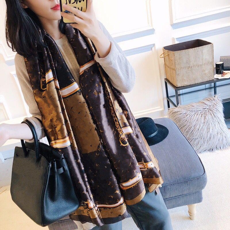 

B r a n d silk scarves high quality fashion ladies wraps Winter warmth scarf print letter style scarves 180*90cm America and Europe pop