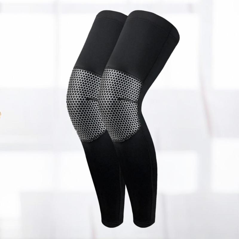 

1 Pair of Extended Breathable Leg Protection Cycling Elastic Sleeves Kneecap Anti-slid Press Kneepad for Man Woman Basketball, As shown