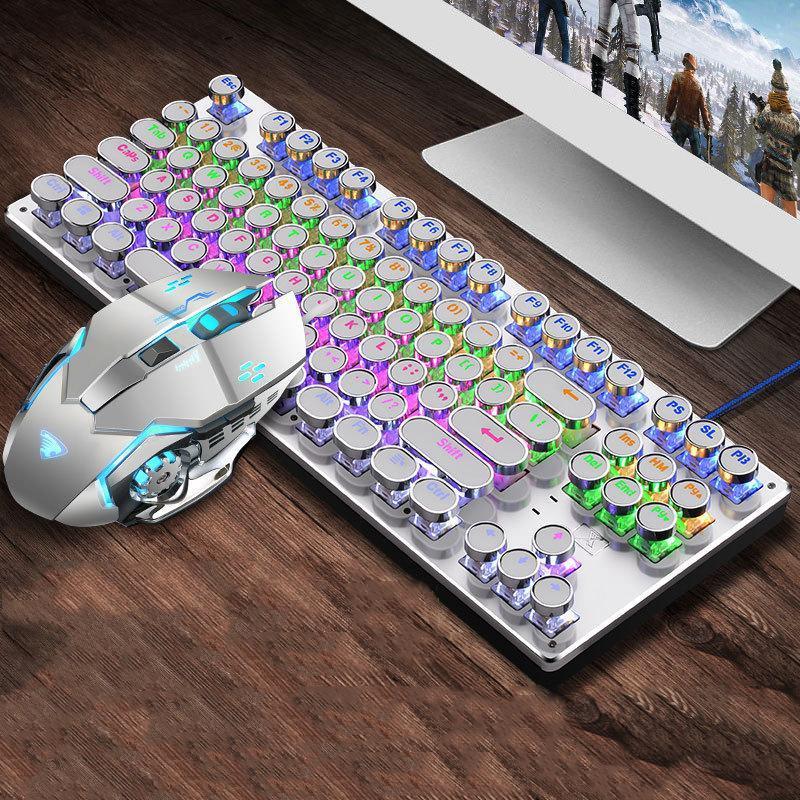 

Mechanical Gaming Keyboard Mouse Combos USB Wired Keyboard with LED Backlit 104 KEYS Computer Laptop Multimedia1