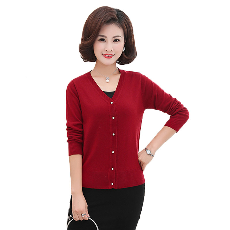 

Large Loose Size Woman's Cardigan Cleavage v Section Thin Sweater Spring Jacket Single-breasted Mesh Tops R36 Kerb, Red wine
