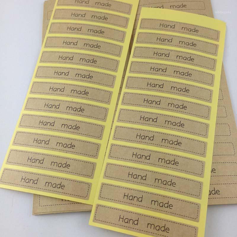 

Paper "Hand made"Sticker Labels Kraft love self-adhesive Gifts Label stickers DIY Gift /Cake Sealing Packing Labels1