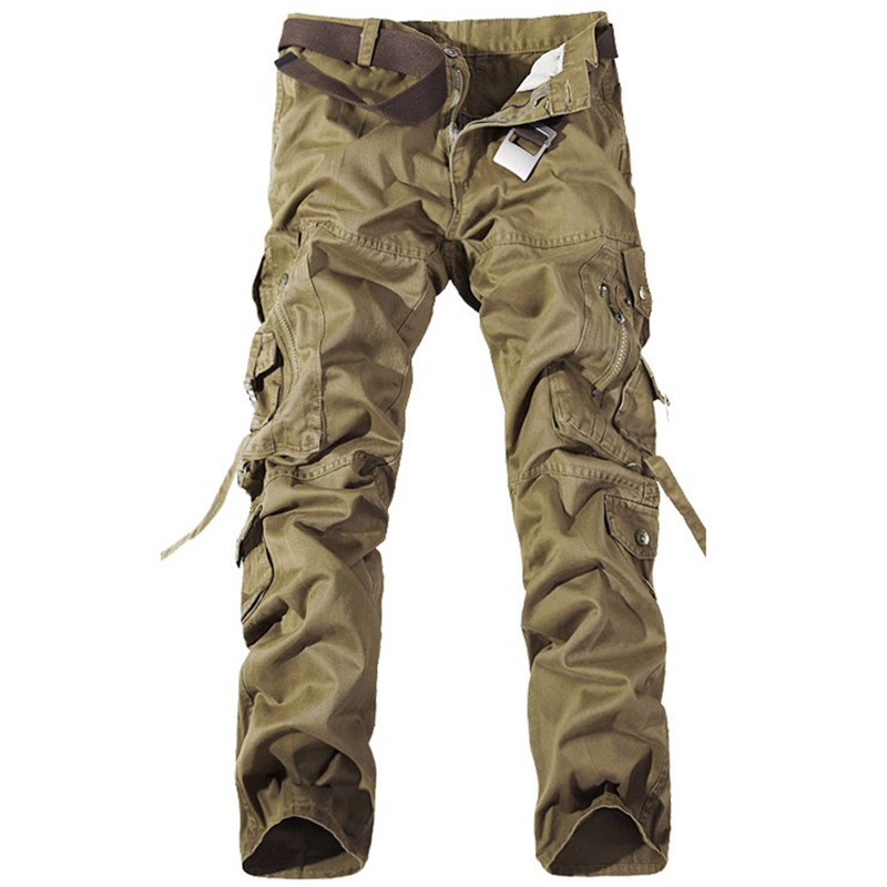 

Military 2020 of Fashionable Men Casual Baggy Overalls Army Cargo Men's Large, Solid Multi-pocket Manpower Pants 46bb, Soil yellow