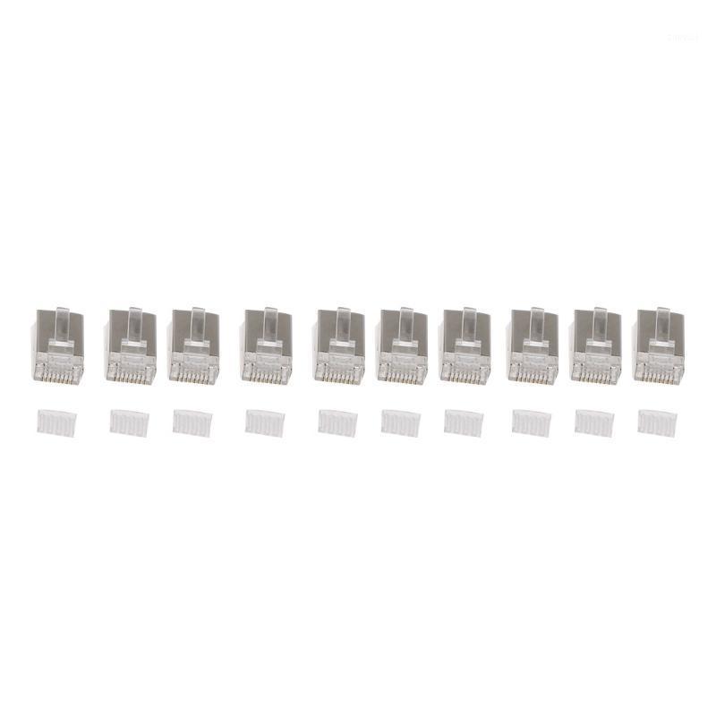 

10Pcs RJ45 Connector CAT6 Modular Plugs Shielded Version With Loading Bar1