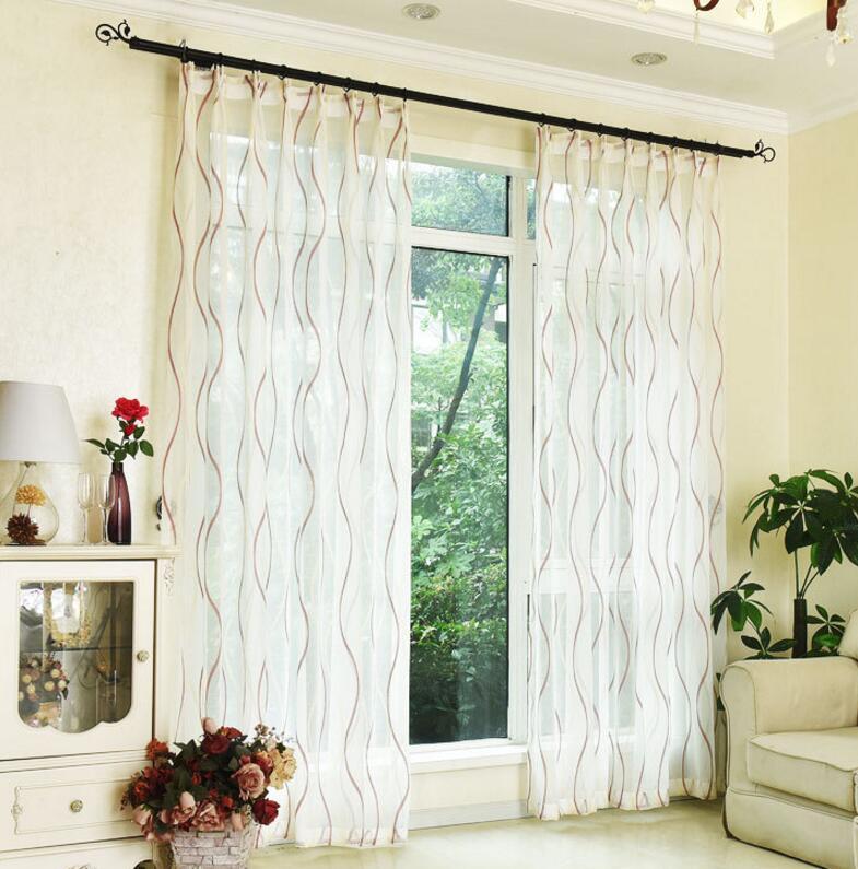 

American Stripe Yarn Curtain Window Tulle Curtains For Living Room Kitchen Modern Window Treatments Voile Curtain, B stripe