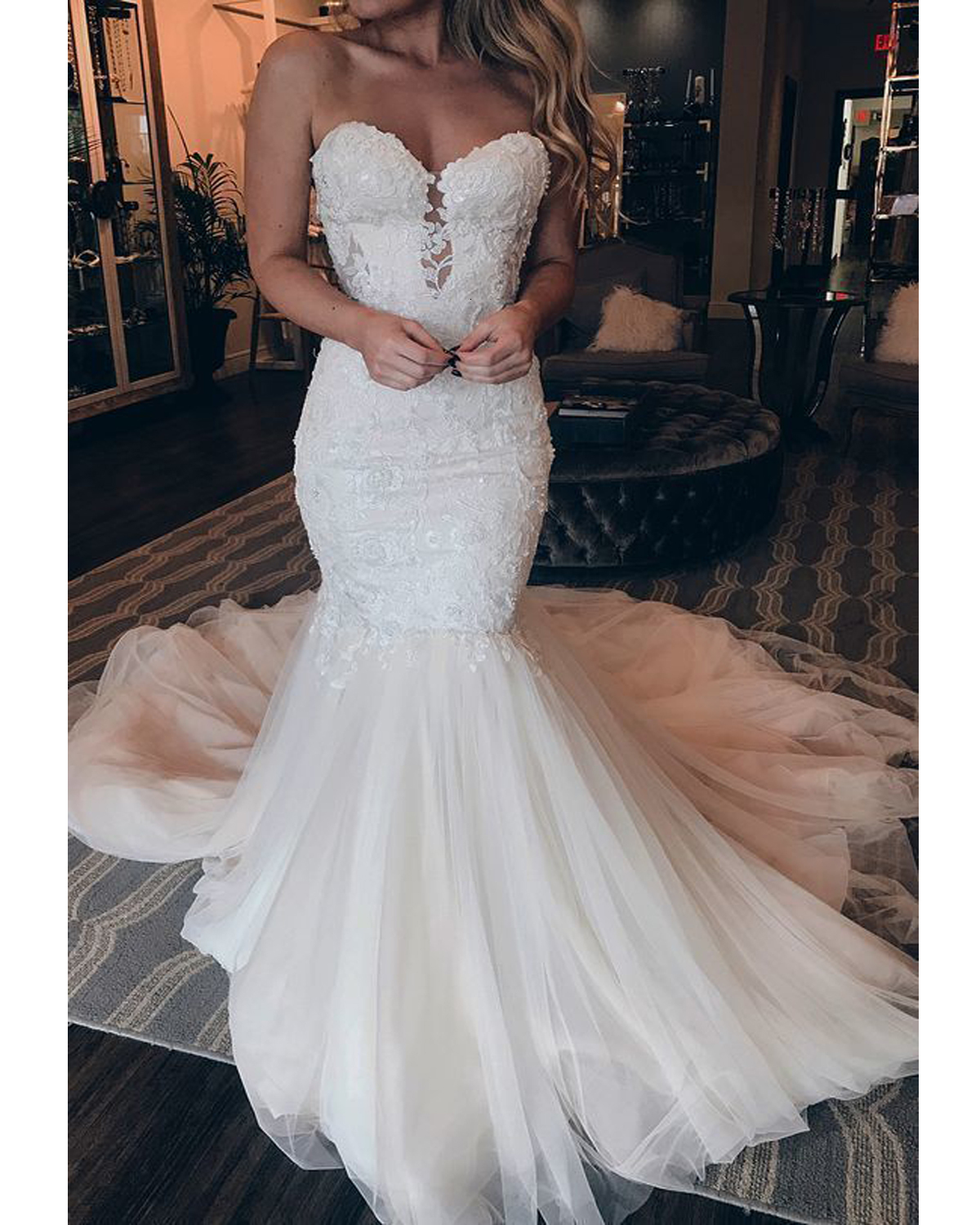 

2021 New Wedding Dresses with No Sleeves Tulle Sweep Train Gowns Mariee Bathrobe 9DXI, White