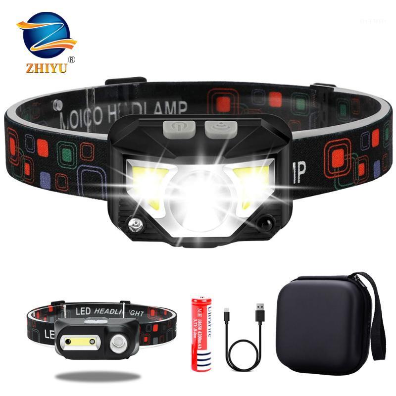 

ZHIYU Ultra-Light Bright LED Rechargeable Headlight 8 Modes Waterproof Motion Sensor Head Lamp for Outdoor Camping Fishing1