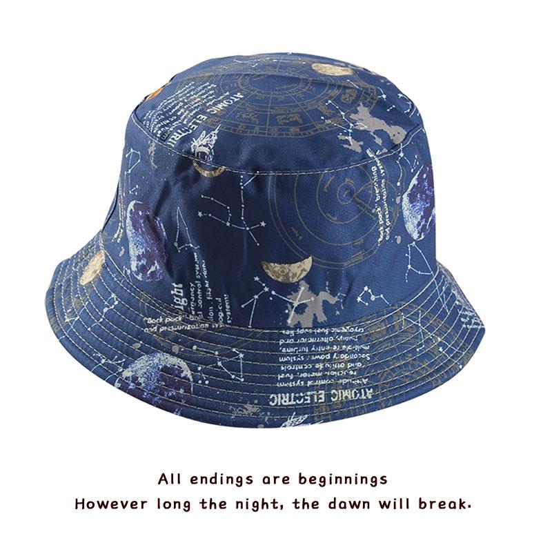 

Star Print Fisherman Hat Summer Bucket Cap Bob Hat Hip Hop Gorros Windproof Ladies Korean Beach Panama Fashionable Fisherman Cap, Black