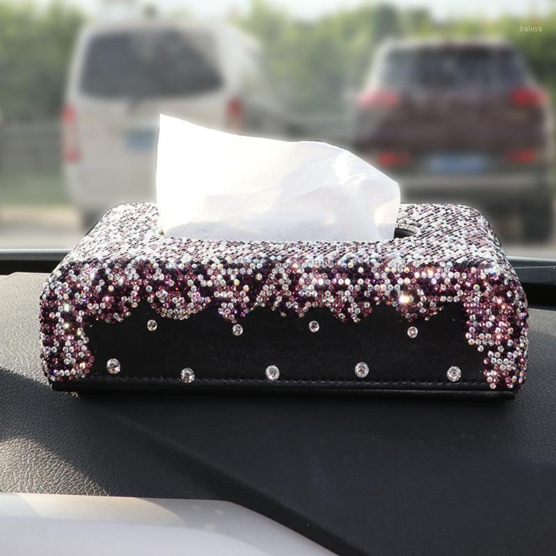 

Beautiful Car Tissue Box with Crystals Towel Paper Cover Case for Women Car Home Office Sparkly Interior Styling Accessories1
