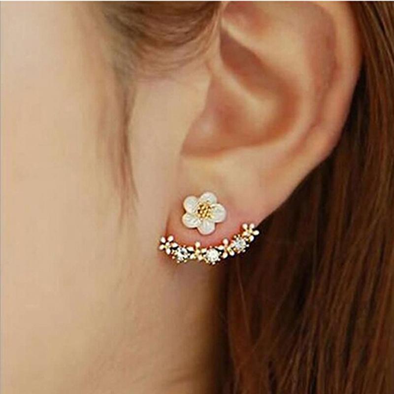 

Little Daisy Flower After Hanging Stud Earrings For Lady Women Girls Fashion Rhinestones Chrysanthemum Stud Earrings