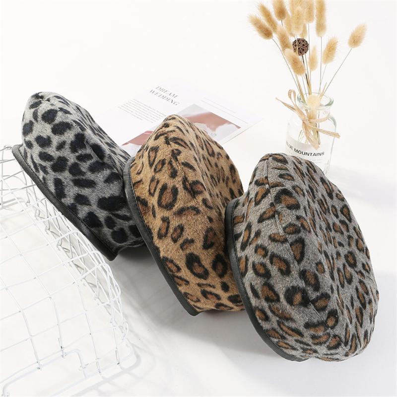 

Berets Womens Spring Wool Leopard Autumn Beret Women French Artist Beanie Hat For Boinas Para Mujer1, Black
