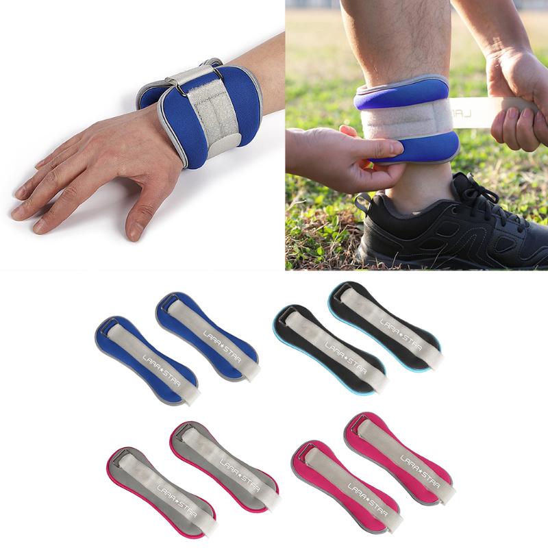

2.2lb Ankle Wrist Weight Neoprene Pair Adjustable Strap Leg Arm Exercise Fitness