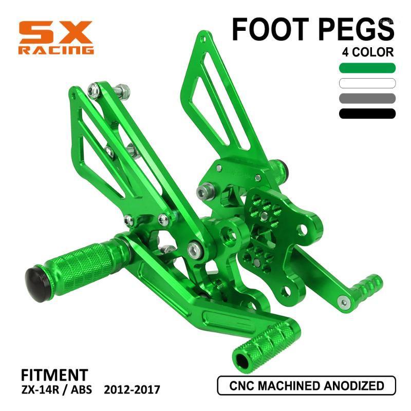 

Motorcycle Aluminum Adjustable Footpegs Billet Foot Pegs Foot Pedals Rest Rearset For Ninja ZX14R ZX-14R ABS 2012-20201