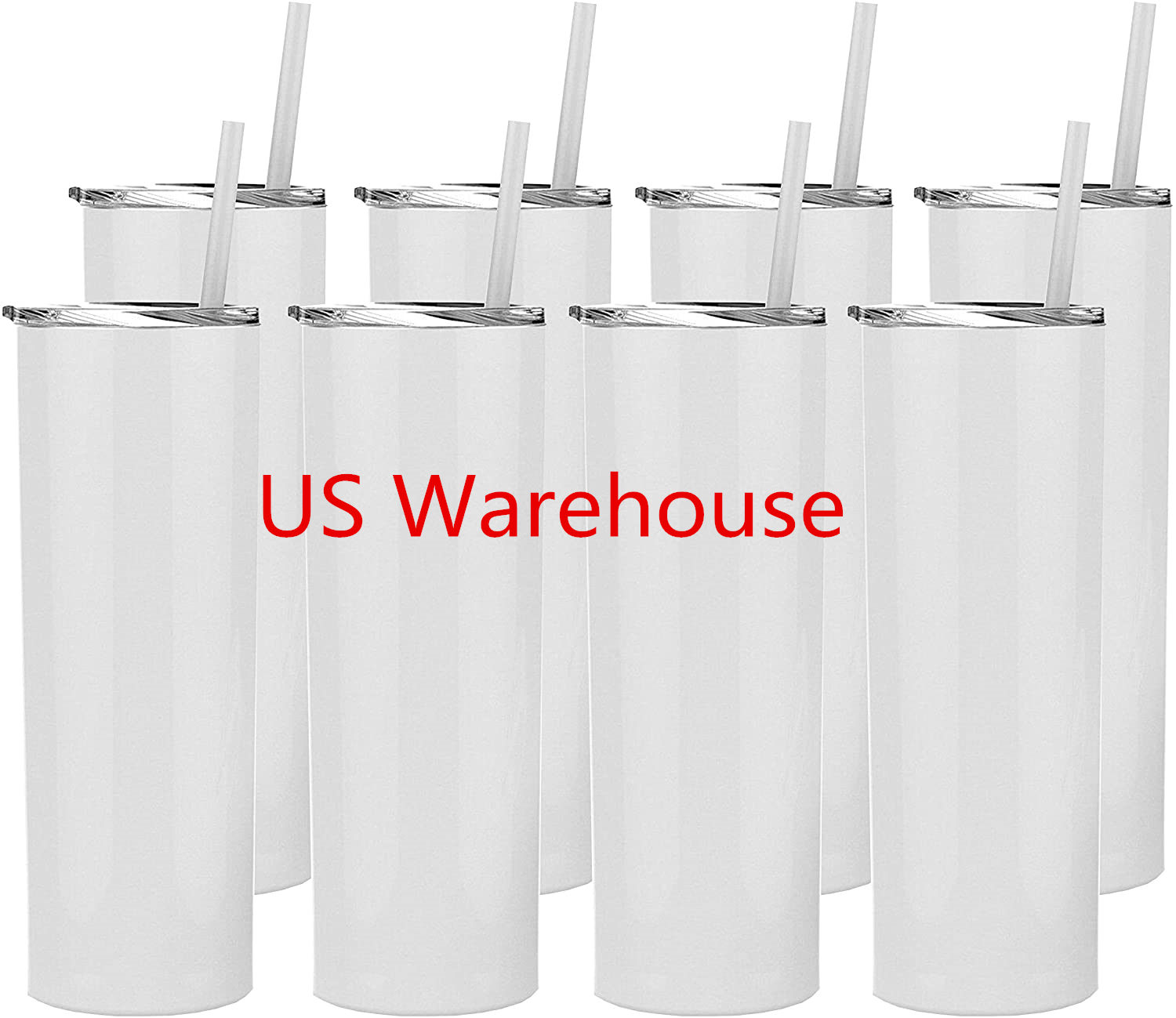 

US Warehouse 20oz Sublimation Tumbler Blank Stainless Steel Tumbler DIY Tapered Cups Vacuum Insulated 600ml Car Tumbler Coffee Mugs, White