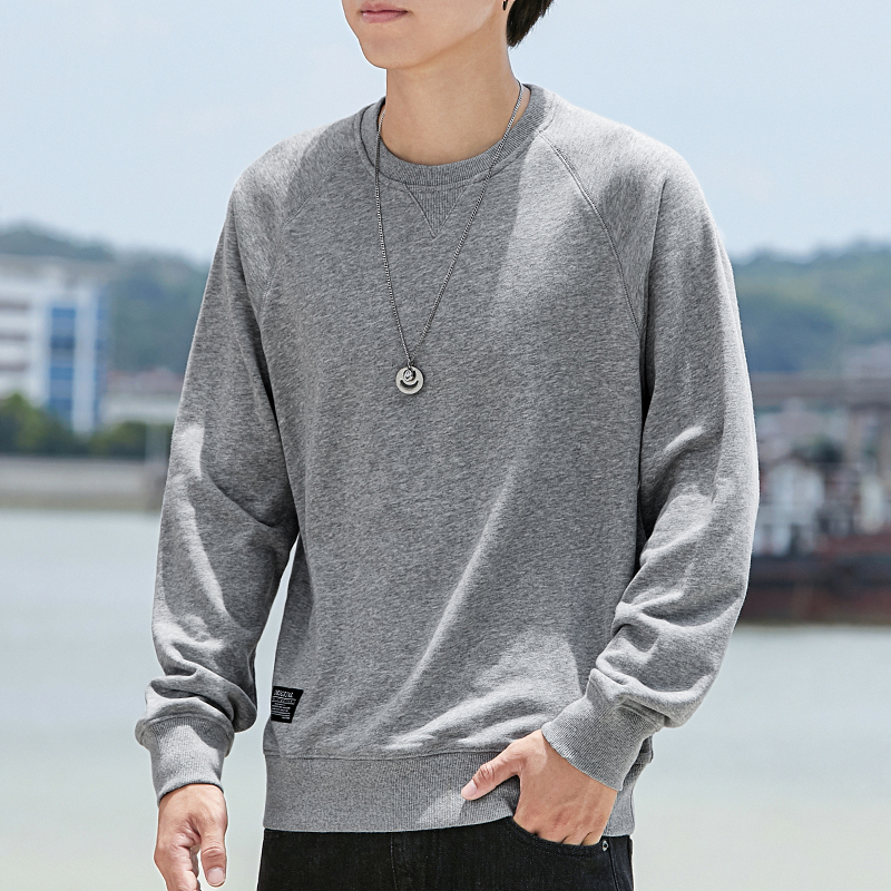 

Men's Hoodies fashion design Casual male pullover mens Long Sleeve Round Neck sweatshirt kg-150, Lightgrey