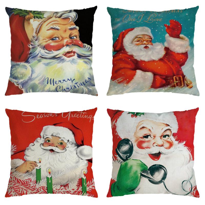 

Cushion/Decorative Pillow Santa Claus Decorative Pillowcase Christmas Tree Anime Covers Cushion Home Textile Restaurant Automobile Seat Acce