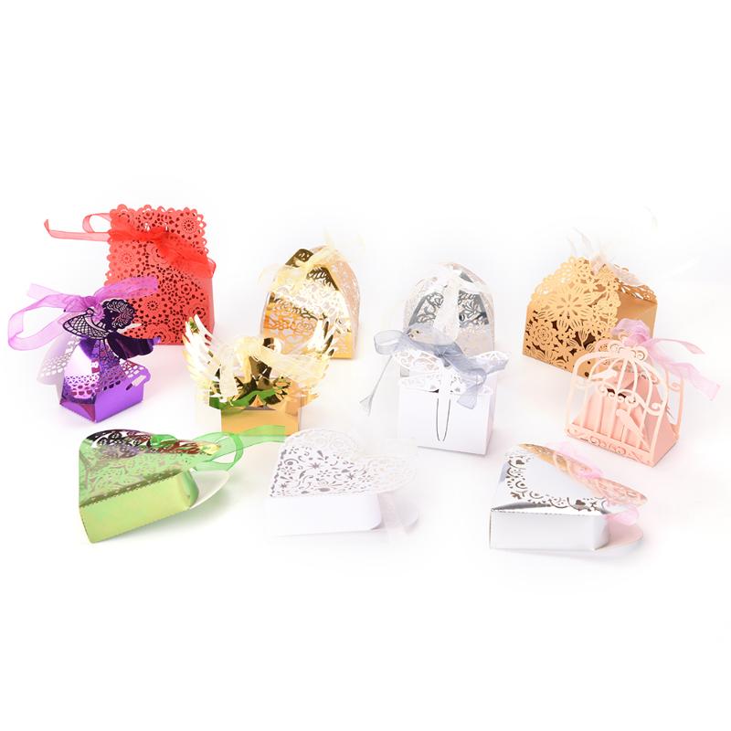 

Hollow Out Laser Cute Gift Candy Box Ribbon Bag Box Marriage Pouch Wedding Party Birthday Chocolate Supplies
