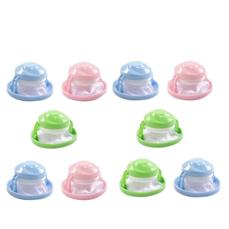 

10Pcs Washing Machine Filter Floating Lint Hair Catcher Mesh Filter Bag Floating Laundry Lint Mesh Bag,Ran Color