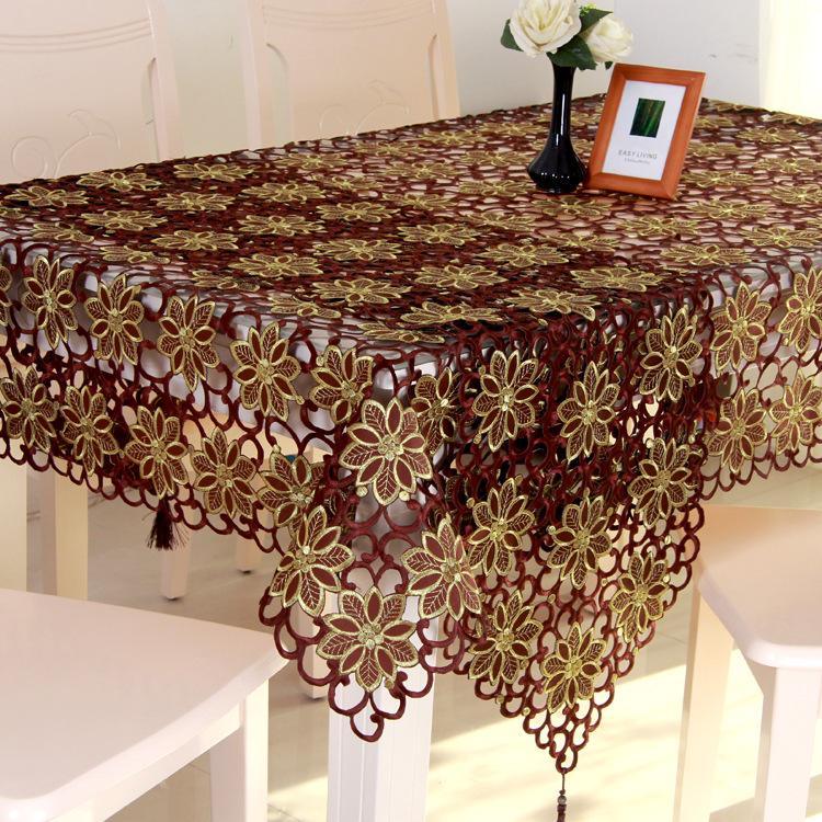 

Round Tablecloth For Table Wedding Crochet Coffee Color Rectangle Table Runner Embroidery Cloth Christmas 222166000, Chocolate