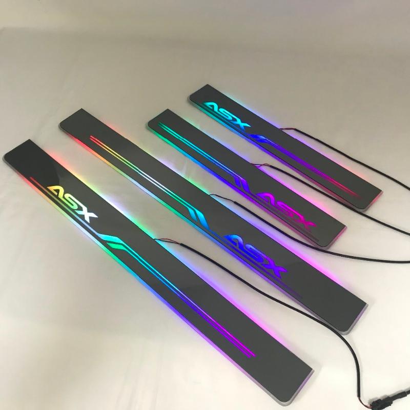 

Osmrk led moving door scuff for mitsubishi asx dynamic door sill plate lining overlays guards flowing/fixed light