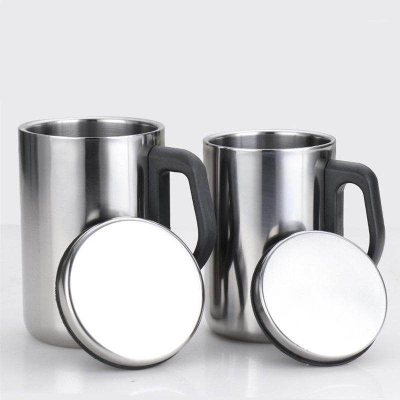 

350ml/500ml Stainless Steel Coffee Mug Cups Wine Beer Whiskey Insulated Double Wall Water Cup with Lid Handle1