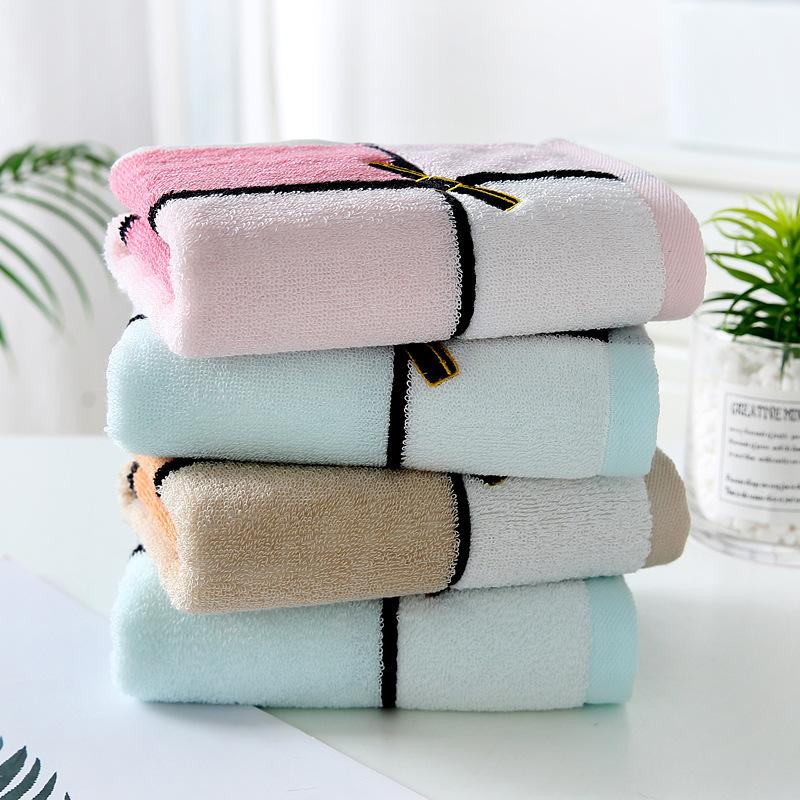

3 Pieces Yarn Dyed Embroidered Wash Towel Face Towel Cotton Hand 34*74CM, 3 colors