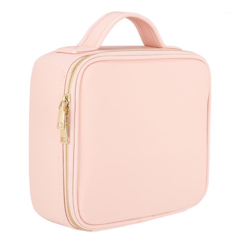 

Professional high capacity multi-layer portable travel makeup bag in pink 1808212101