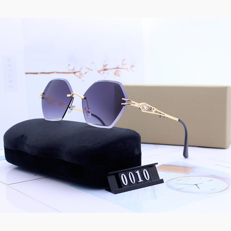 

2021 New Women Sunglasses Rimless UV400 Brand Designer High Quality Gradient clear lens Sun Glasses Female oculos gafas