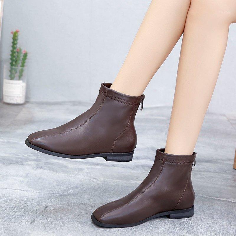 

2021 women shoes Ankle New Autumn British Wind Genuine Leather Thick With Short Boots Motorcycle Boots1, M12