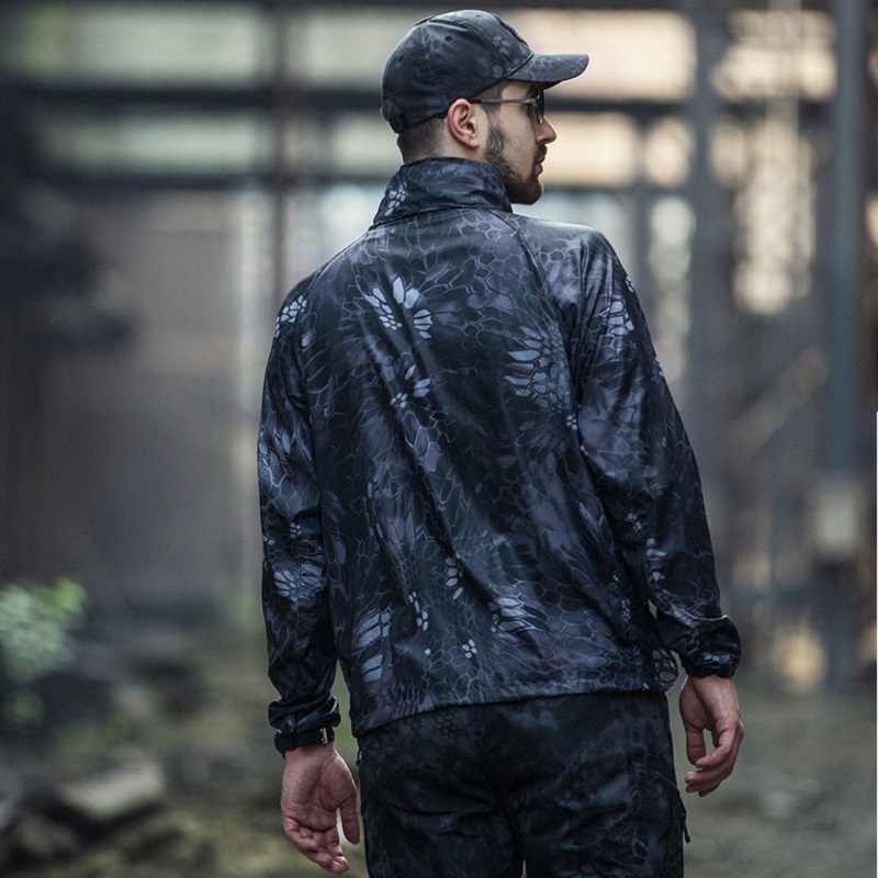 

2021 New Spring Summer Outdoors Camo Sun Block Dry Waterproof Clothing Light Camouflage Men's Jacket I0y4, Haji