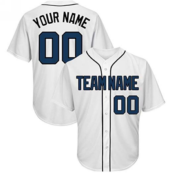 

Custom White Detroit Style Baseball stitched Jersey Any name any number mens women Youth jersey Personality jersey, As pics