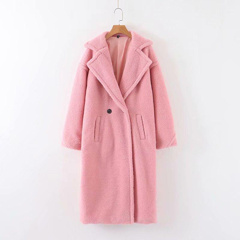 

Winter Coat Women Warm Teddy Plush Coats Female Outerwear Korea Fshion Ladies Luxury Lambswool Long Faux Fur Clothing, Orange