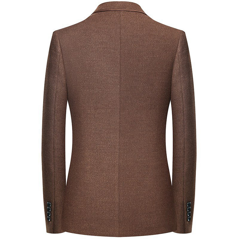 

2021 Men Winter Sport Blazer Thin Suit Cost Outerwear Male Fashion Single Bussiness Jacket Suits JHMY, Brown