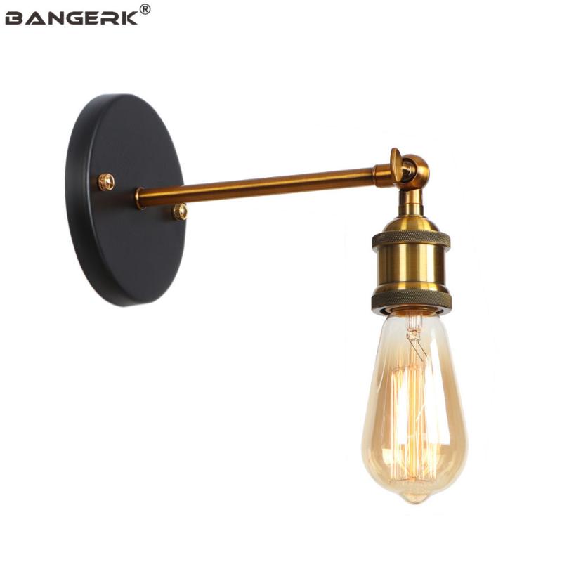 

Industrial Wall Lamp Vintage Loft Decor LED Edison Sconce Wall Lights Bedside Retro Black Iron Lenses Lampshade Adjust Fixtures