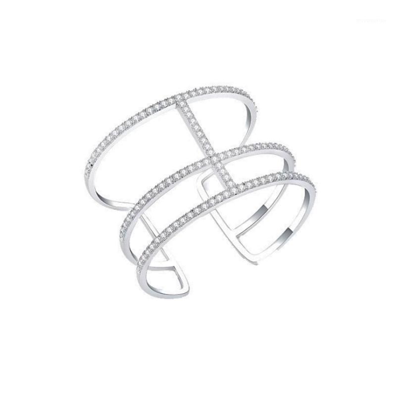 

Euro-American Style Star's Classic Wide Open Bracelet with Zircon Embedded Bracelet Personality Fashion Hand Jewelry1