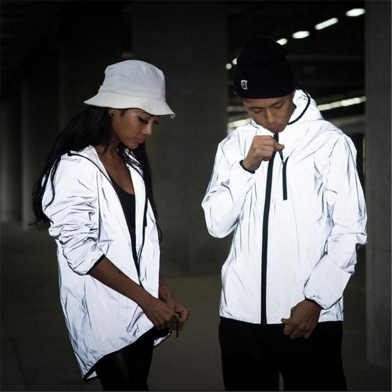 

jaqueta chaqueta hombre Reflective Jacket winter coat men/women Harajuku Windbreaker Jackets Streetwear Coat erkek mont casaco, Gray