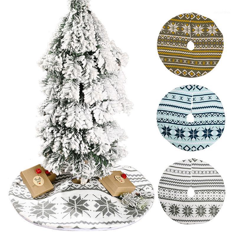 

New 1PCS Knitted Christmas Tree Skirts Fur Carpet Merry Christmas Decoration for Home Tree Skirts New Year Decoration Wholesale1