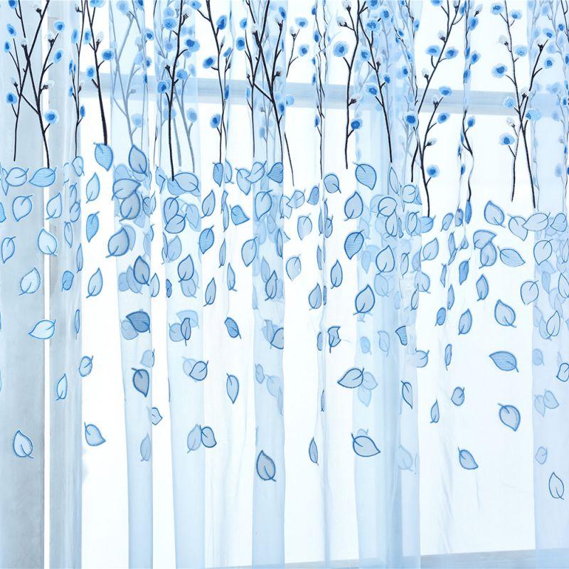 

embroidered sheer tulle curtain for living room bedroom white voile curtains fabric drapes window Curtain, Purple